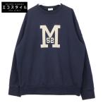 MONCLER モンクレール 22年 ネイビー フロッキー ロゴ スウェットシャツ ネイビー 3XL トップス コットン メンズ 中古