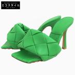 ショッピングボッテガ BOTTEGA VENETA ボッテガヴェネタ ラバー リド イントレチャート レザー サンダル パンプス レディース グリーン 34