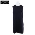 ショッピングMIUMIU 美品 国内正規   MIUMIUミュウミュウ 24AW MF5491 ピンストライプ カットオフ加工 ノースリーブ レイヤード ワンピース 40 レディース