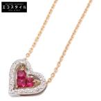 ショッピングルビー 美品 STAR JEWELRY K18 0.18 MYSTERIOUS HEART ミステリアスハート ルビー・K18 HEART FRAME CHARM ハートフレームチャームネックレス