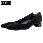 美品 GUCCI グッチ スエード スタッズ ヒール パンプス シューズ レディース ブラック 36 297198
