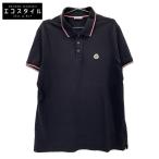 MONCLER モンクレール MAGLIA POLO MANICA CORTA ポロシャツ ネイビー XL トップス コットン メンズ 中古