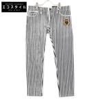 DOLCE＆GABBANA ドルチェアンドガッバーナ GYC4LZ ホワイト×ブラック ストライプ ワッペン付き スキニーパンツ ボトムス 52