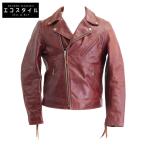 美品   DOUBLE HELIX ダブルヘリックス RC0802 ホースハイド ダブルライダースジャケット ジャケット 38 ボルドー メンズ