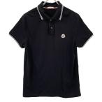 MONCLER モンクレール ブラック 22年 MAGLIA POLO MANICA CORTA ポロシャツ ブラック S トップス コットン メンズ 中古