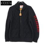 HYSTERIC GLAMOUR ヒステリックグラマー CANADIAN SWEATERHYSTERIC FACE編込 カウチンセーター ブラック Ｓ トップス ウール メンズ 中古