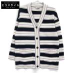 FENDI フェンディ FZC828 パイル地 マルチボーダーニット カーディガン マルチカラー 38 トップス コットン レディース 中古