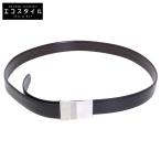 Dunhill ダンヒル シルバーバックル レザー ベルト 42/107 シルバー/ブラック メンズ