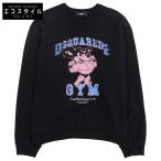 美品 DSQUARED2 ディースクエアード Gym Cool Fit Crewneck Sweatshirt トップス メンズ ブラック XXL S74GU0759