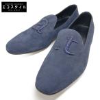  как новый a.testonia тест -niM47509POH замша Logo вышивка туфли без застежки обувь 8 1/2 темно-синий мужской 