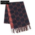 ショッピングＧＧ 美品 GUCCI グッチ GG柄 フリンジ マフラー グレー/ピンク レディース