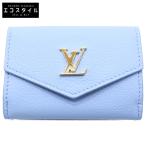 美品/  LOUIS VUITTON ルイヴィトン M80280 トリヨンレザー ポルトフォイユ・ロックミニ 三つ折り財布（小銭入れあり） ライトブルー