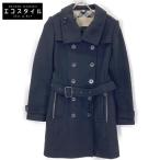 BURBERRY BRIT バーバリーブリット 3965631 ブラック ウール ダブルブレスト ピーコート ブラック 32 コート ウール レディース 中古