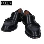 Salvatore Ferragamo サルヴァトーレフェラガモ 28936 TRAMEZZA レザー ダブルモンク シューズ7 1/2 EE ブラック メンズ