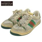 美品 GUCCI グッチ スクリーナー ラインストーン付き USED加工 スニーカー シューズ メンズ マルチカラー 6