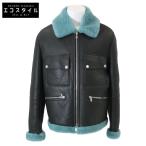  как новый / HERMES Hermes 22AW мутон жакет жакет 50 черный ×b люмен z