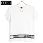 国内正規/22年製 LOUIS VUITTON ルイヴィトン RW222J NZ9 FNTS07 ロゴ チェーン 半袖 Tシャツ S ホワイト レディース