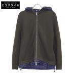 MONCLER モンクレール ネイビー×グレー MAGLIA TRICOTCARDIGAN ナイロン×ニット フーディ ネイビー×カーキ S カーディガン ウール メンズ 中古