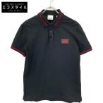 BURBERRY バーバリー ブラック 旨ロゴワッペン 半袖ポロシャツ ブラック XS トップス コットン メンズ 中古
