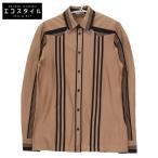 ショッピングヴェネタ BOTTEGA VENETA ボッテガヴェネタ ブラウン 50924 ストライプ ウエスタンシャツ ブラウン 46 トップス コットン メンズ 中古
