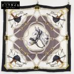 美品 GUCCI グッチ 766327 3G001 エクストリアン プリント スカーフ 90X90cm ブラック レディース