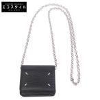 ショッピングマルジェラ 美品 Maison Margiela メゾンマルジェラ 11 S56UI0148 P0399 T8013 4ステッチ チェーンウォレット ブラック レディース
