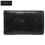 美品 BOTTEGA VENETA ボッテガヴェネタ 814649VBWD28803 カセット ジップアラウンドウォレット 長財布 ブラック メンズ