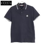 MONCLER モンクレール ブラック 2020年製 鹿の子 ポロシャツ ブラック S トップス コットン メンズ 中古