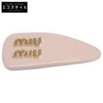 ショッピングMIUMIU 新品同様 MIUMIU ミュウミュウ 5IF092_069_F0236 パテントレザー ヘアクリップ ヘアアクセサリー ピンクベージュ レディース