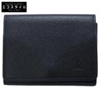  прекрасный товар LOUIS VUITTON Louis Vuitton M64595 футляр для карточек Anne verop*karutodu vi jitoNM Taiga черный мужской 