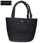 美品 HELEN KAMINSKI ヘレンカミンスキー Marhianna M ラフィア/レザー トートバッグ ブラック レディース