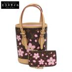 ショッピング村上 LOUIS VUITTON ルイヴィトン ×TM 村上隆 25年 M13417 モノグラムチェリーブロッサム ナノバケット ハンドバッグ