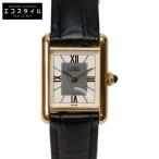 Cartier カルティエ 925 マストタンク ヴェルメイユSM QZ 革 腕時計 レディース