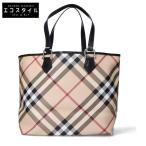 BURBERRY バーバリー ノバチェック トートバッグ ブラック×ベージュ レディース