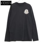 MONCLER モンクレール 23年 J20918D00014　ロゴ ブラック 長袖tシャツ ブラック L トップス コットン メンズ 中古