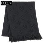 LOUIS VUITTON ルイヴィトン M72431 エシャルプ・ロゴマニア モノグラム シルク/ウール マフラー アントラシット メンズ