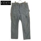 RRL ダブルアールエル 白タグ アメリカ製 ダブルニー ペインターパンツ ペンキ汚し加工 ブルー 32 ボトムス コットン メンズ 中古
