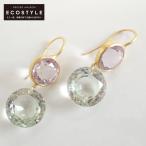 美品/  Marie-Helene de Taillac マリーエレーヌドゥタイヤック K22 ローズクォーツｘグリーンクォーツ フックピアス レディース