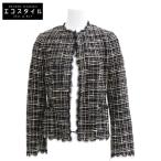 CHANEL シャネル P25950 ツイード ノーカラー ジャケット 36 ブラック レディース