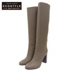 新品同様 Sergio Rossi セルジオロッシ シボ ロングブーツ シューズ レディース エトープ 37 1/2