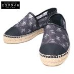  прекрасный товар CHANEL Chanel G34673 CC здесь Mark сетка эспадрильи обувь 38 черный женский 