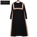 ADORE アドーア 22年製 ブラック バイカラーラインジョーゼットセーラーヨークワンピース ブラック 36 ワンピース ポリエステル レディース 中古