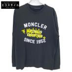 MONCLER モンクレール 23年製 ブラック グラフィティデザイン ロングスリーブ ブラック S トップス コットン メンズ 中古