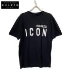 DSQUARED2 ディースクエアード 20年製 S79GC0003 ブラック T-SHIRT SHORT SLEEVE ブラック L トップス コットン メンズ 中古