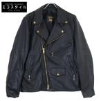 VANSON バンソン C2R ブラック ソフトカウレザー ダブルライダースジャケット ブラック 40 ジャケット レザー メンズ 中古