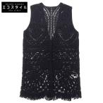  прекрасный товар Ameri Ame liMEDI SHELL MOTIF CROCHET KNIT VEST вязаный лучший tops женский черный 24SS 02410660640