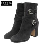  прекрасный товар GIANVITO ROSSI Jean vi to Rossi замша боковой ремень ботинки обувь женский Brown 36