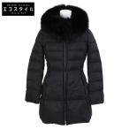 美品/正規 PRADA プラダ 290696 S152 アームトライアングルプレート ブルーフォックスファー フーデッドダウンコート38