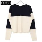 美品/ CHLOE クロエ ウール ニットセーター/ トップス S アイボリー/ダークネイビー レディース