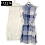 BLUE LABEL CRESTBRIDGE ブルーレーベルクレストブリッジ ブルー クレストブリッジチェックエレガントシアーボイルノースリーブ